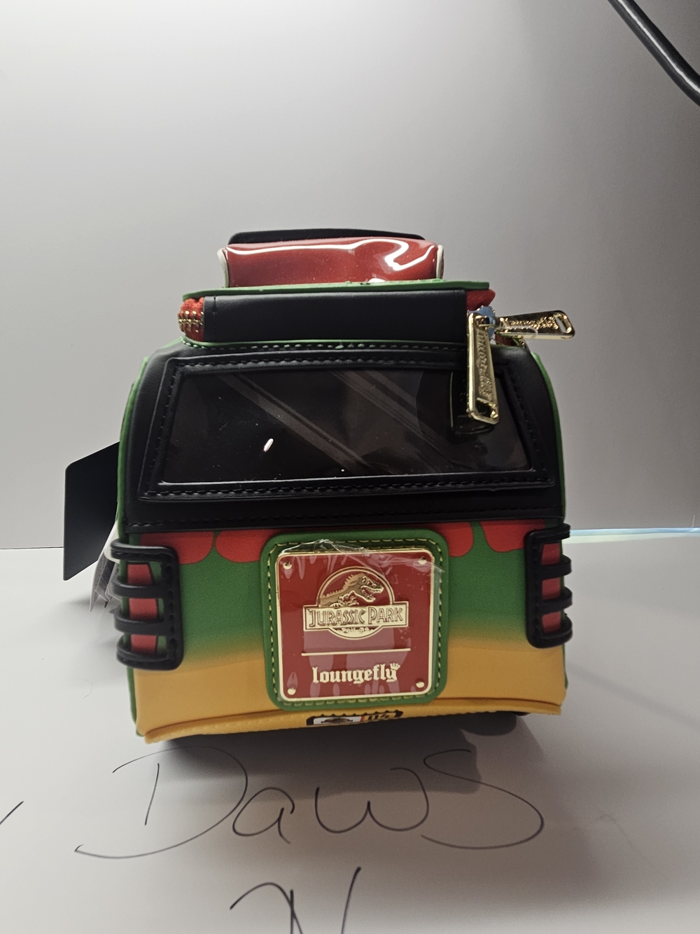 Loungefly Jurassic Park Green Red Van Crossbody Bag - Picture 4 of 10